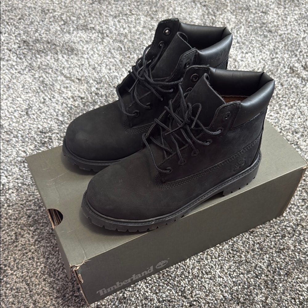 Timberland Youth Black Boots Size 3